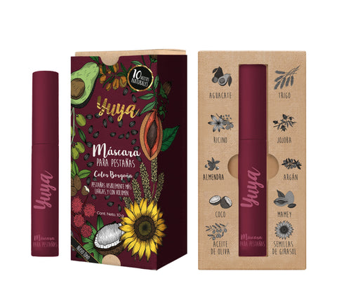 1 Máscara de pestañas 10 aceites naturales borgoña. REPUBLIC COSMETICS